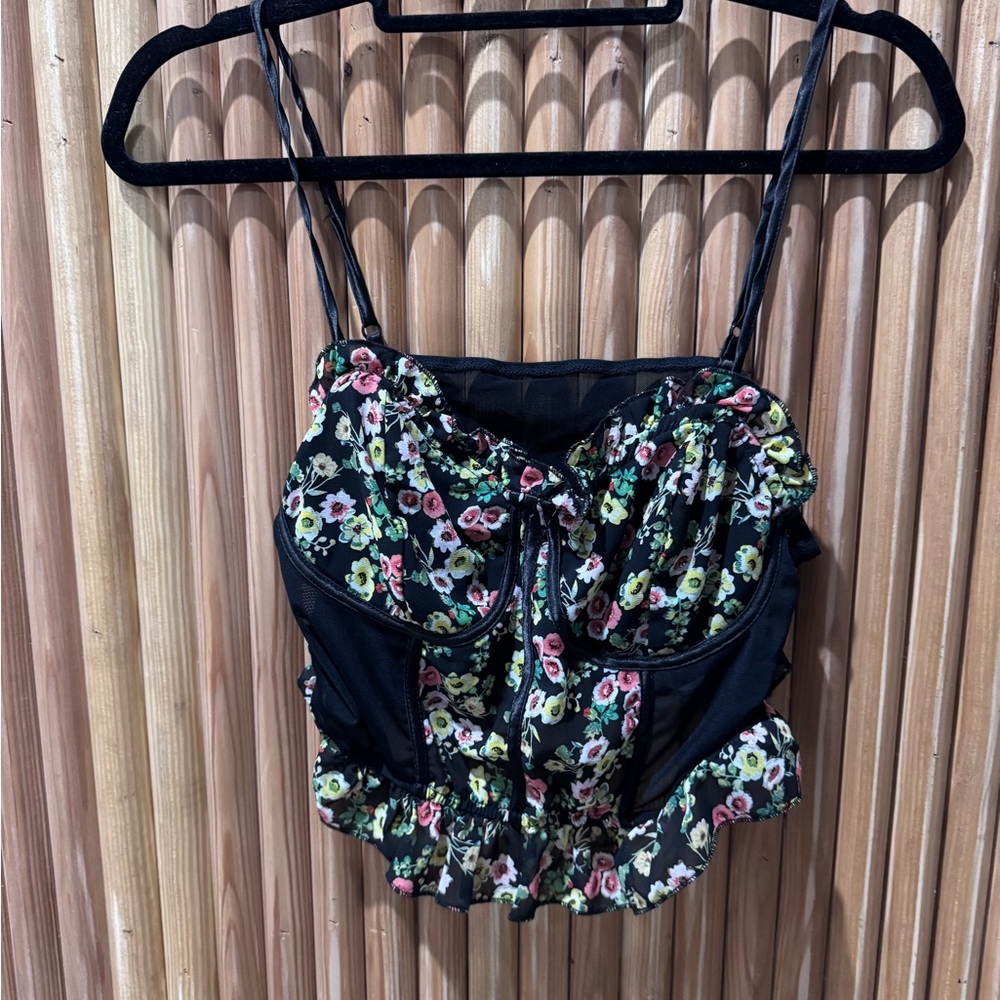 Floral Black Women's Top